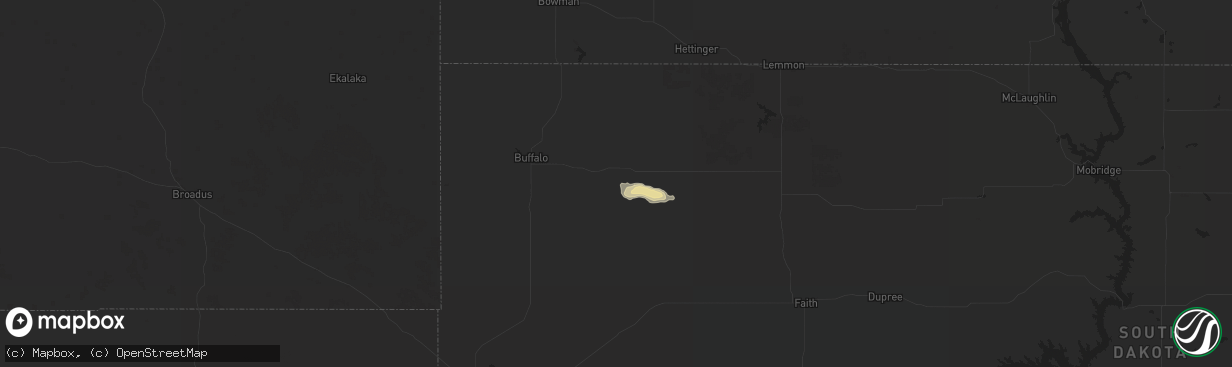 Hail map in Reva, SD on September 14, 2024