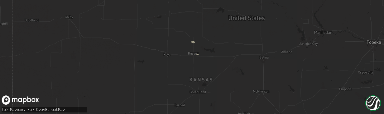 Hail map in Russell, KS on September 14, 2024