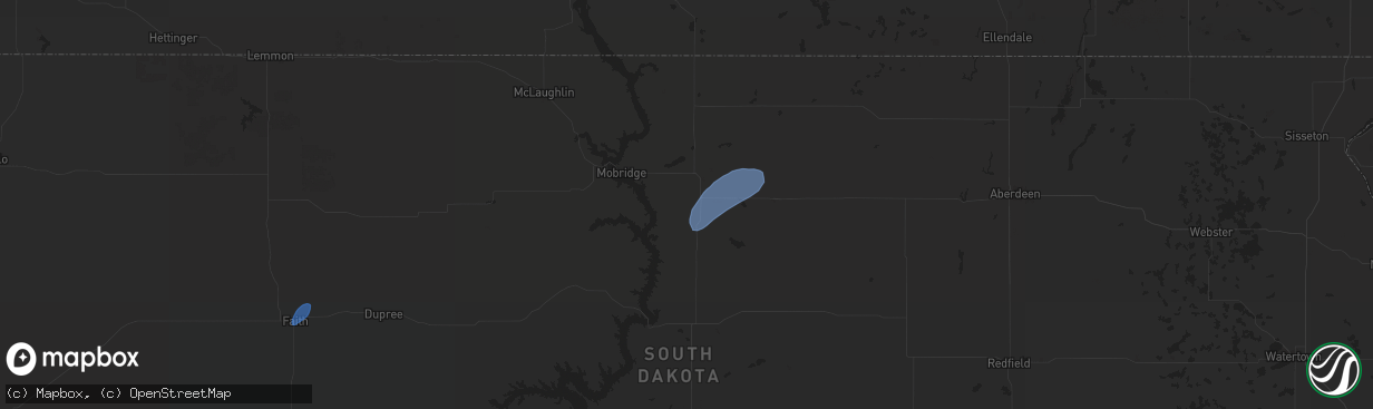 Hail map in Selby, SD on September 14, 2024