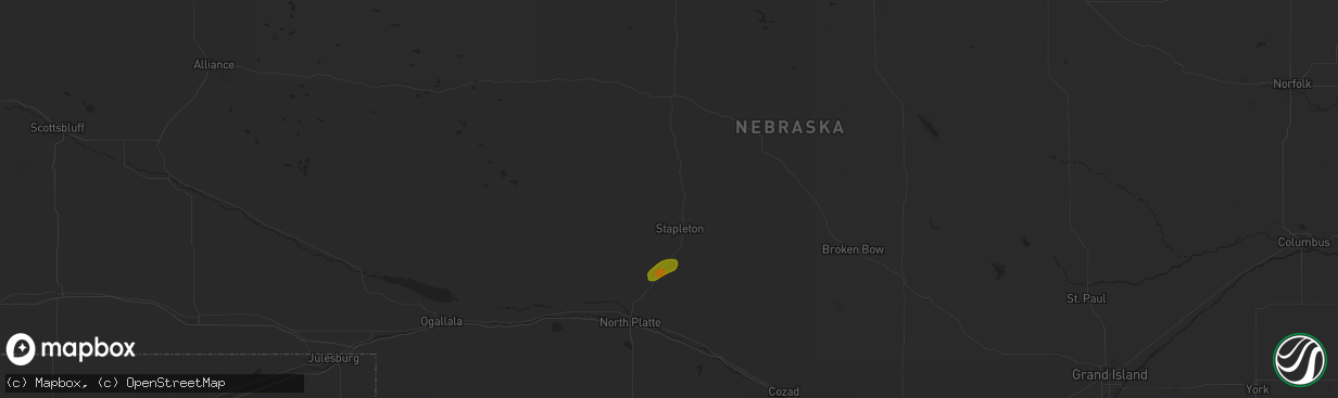 Hail map in Stapleton, NE on September 14, 2024