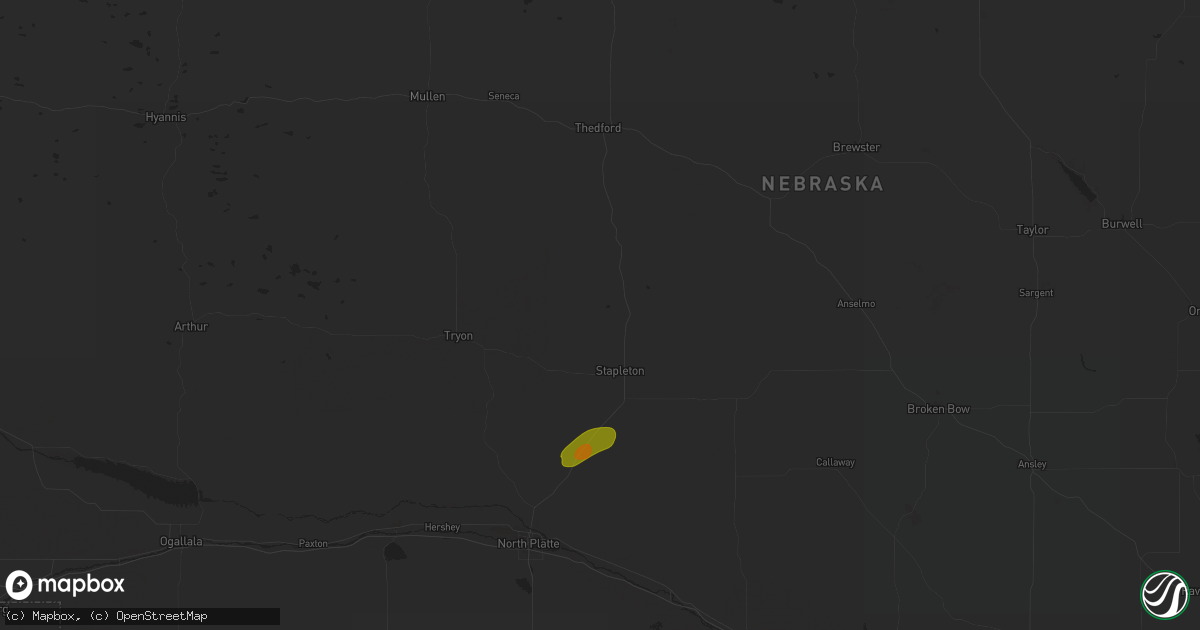 Hail map in Stapleton, NE on September 14, 2024