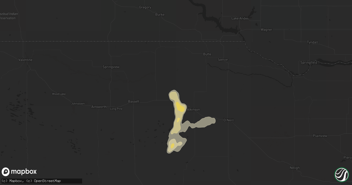 Hail map in Stuart, NE on September 14, 2024