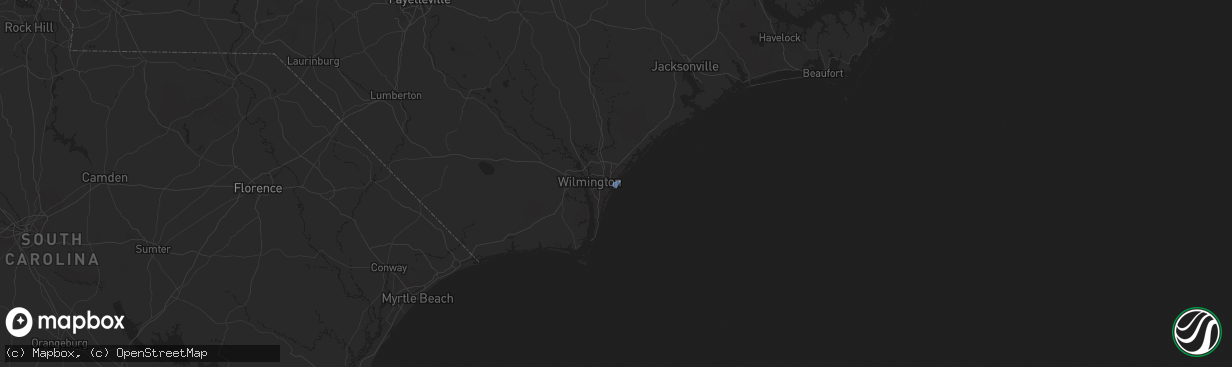 Hail map in Wrightsville Beach, NC on September 14, 2024