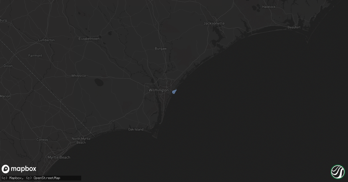 Hail map in Wrightsville Beach, NC on September 14, 2024