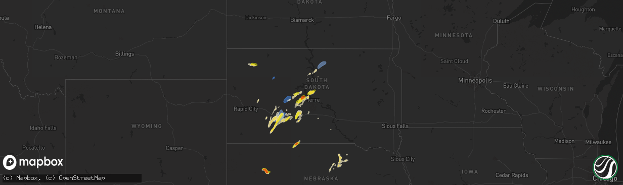 Hail map on September 14, 2024