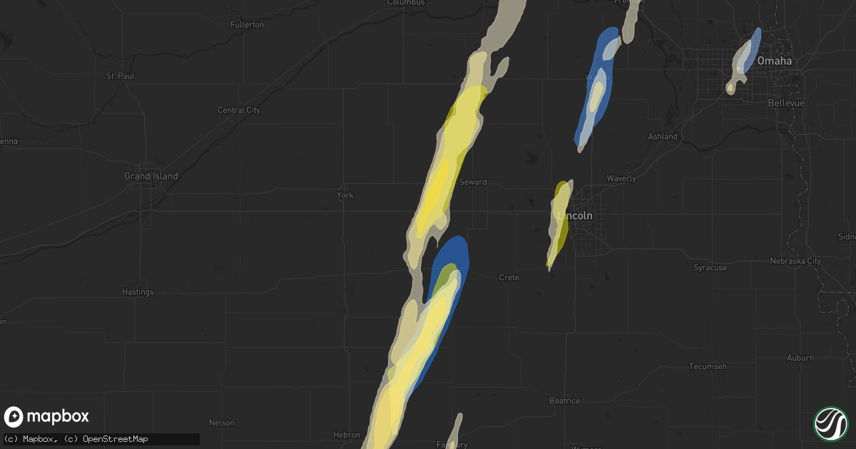 Hail map in Beaver Crossing, NE on September 14, 2025