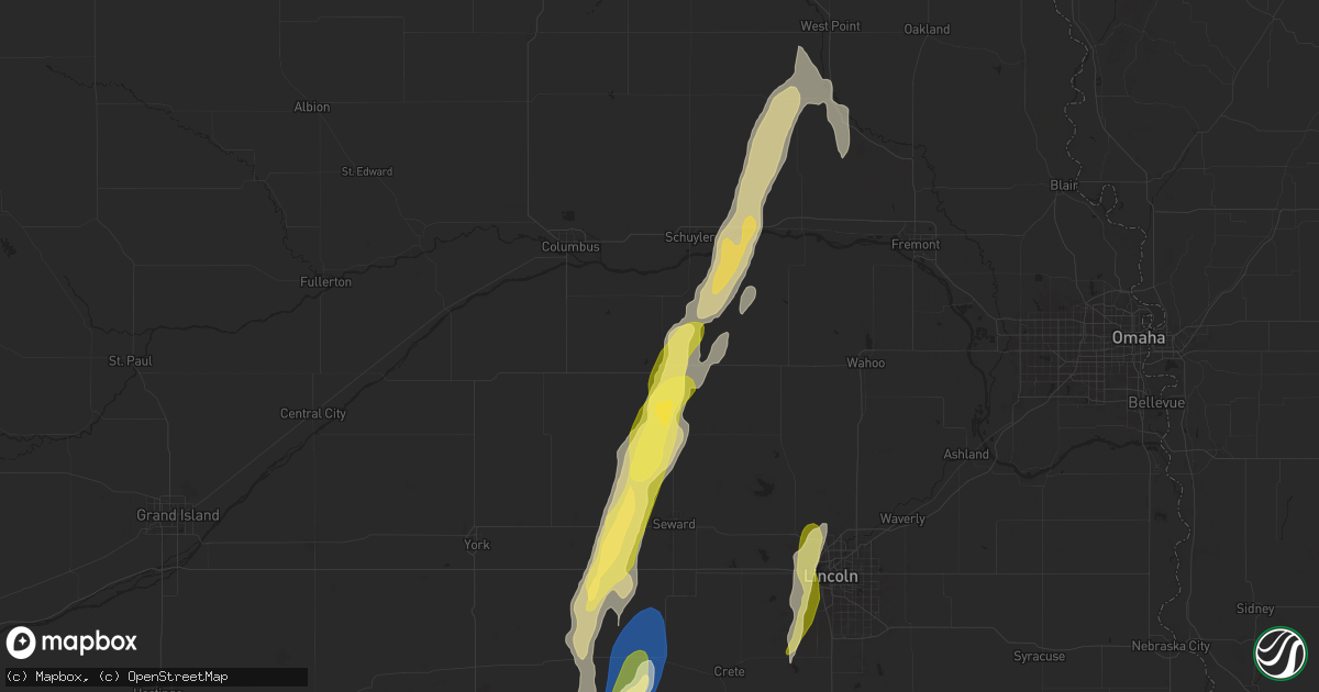 Hail map in David City, NE on September 14, 2025