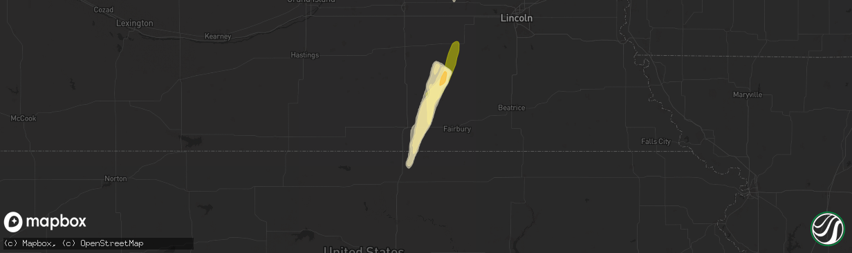 Hail map in Gilead, NE on September 14, 2025