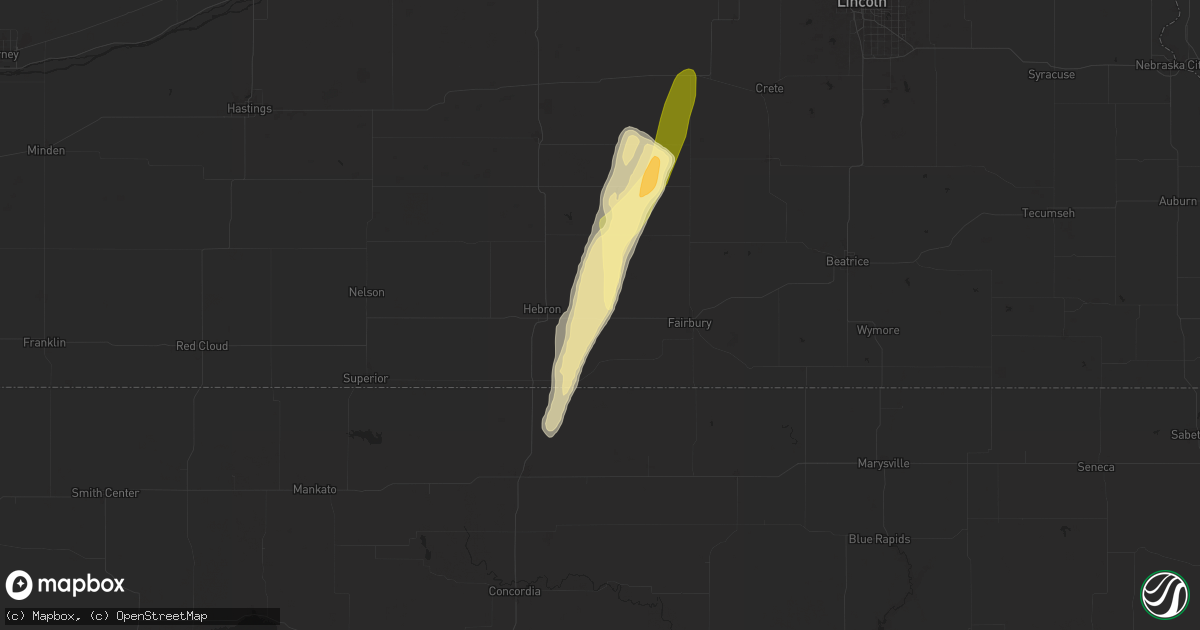 Hail map in Gilead, NE on September 14, 2025
