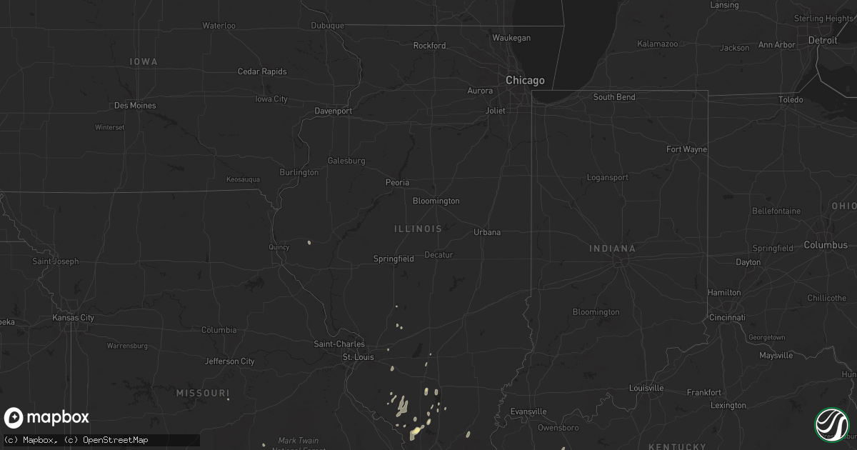 Hail map in Illinois on September 14, 2025