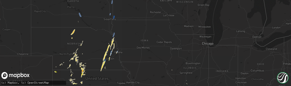 Hail map in Iowa on September 14, 2025
