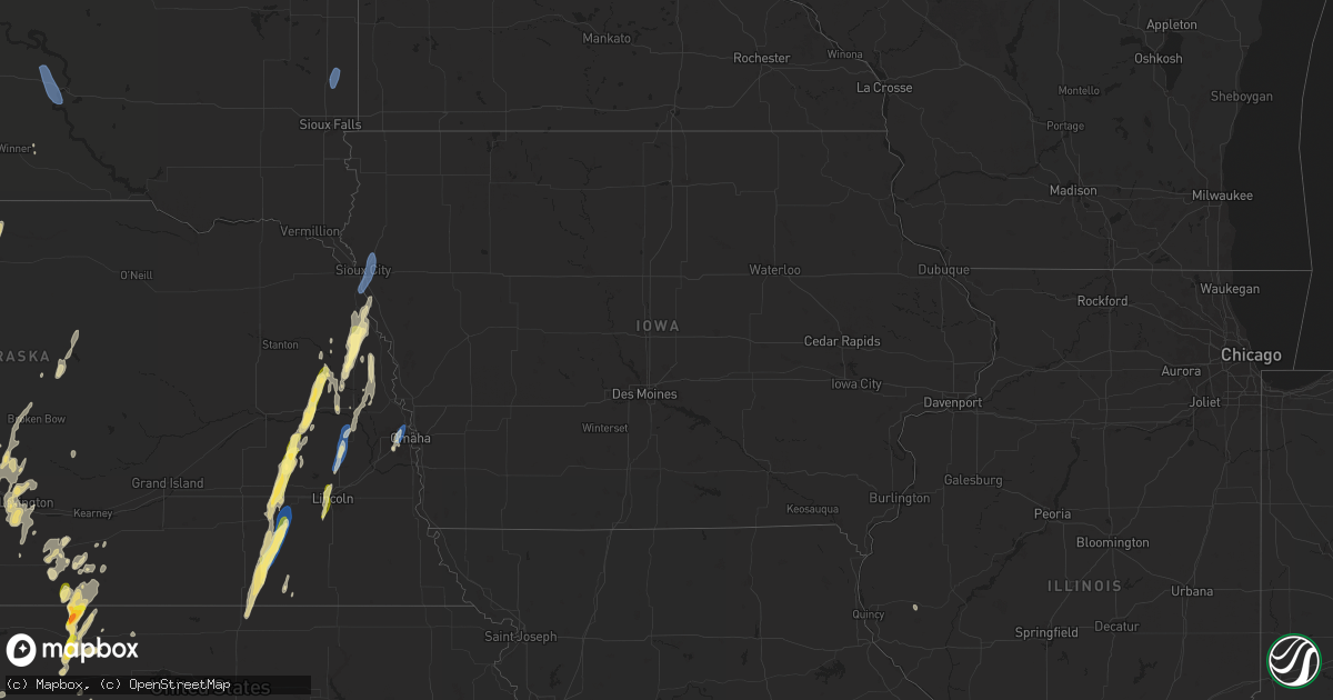 Hail map in Iowa on September 14, 2025