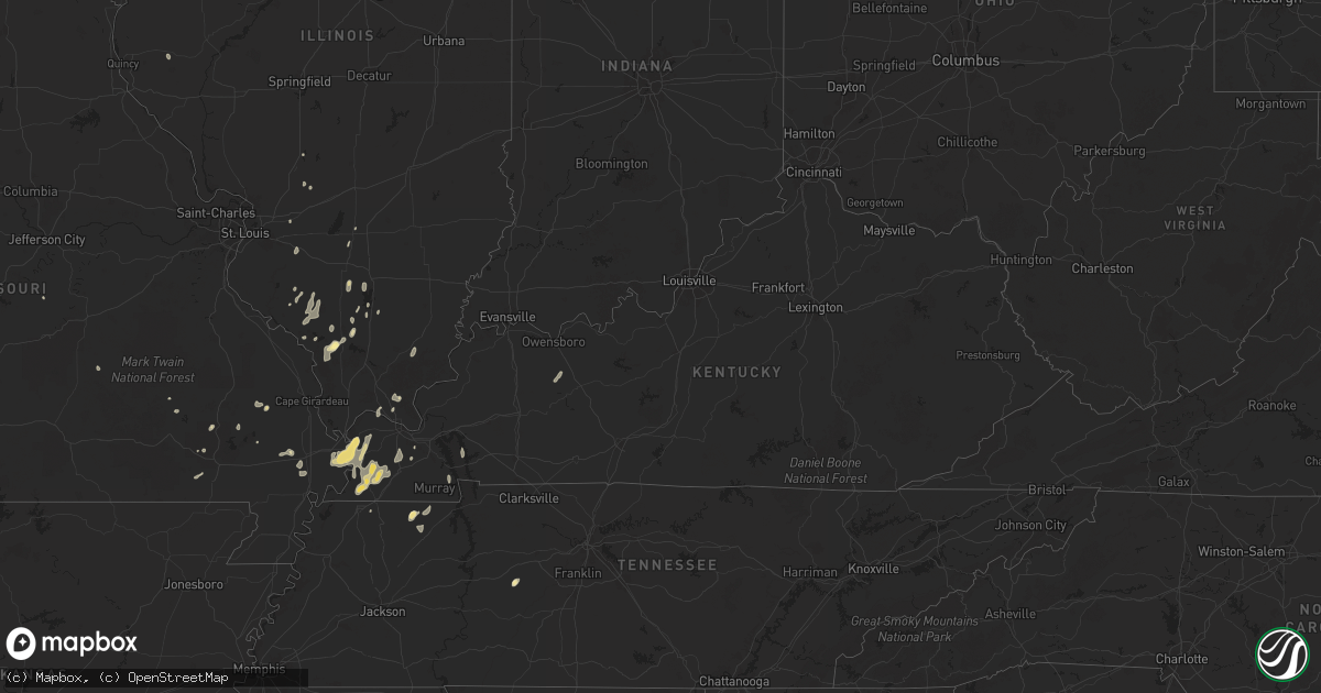 Hail map in Kentucky on September 14, 2025