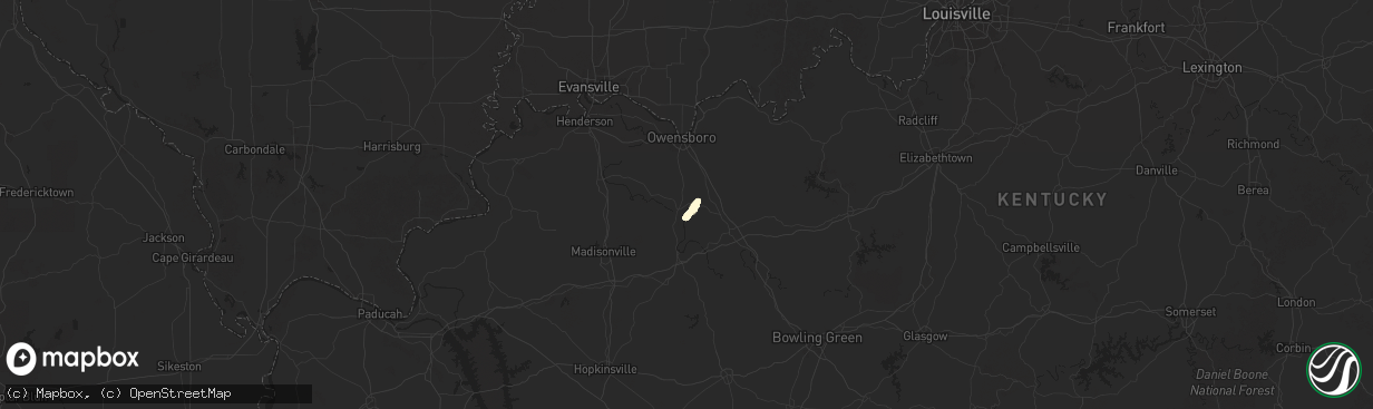 Hail map in Livermore, KY on September 14, 2025