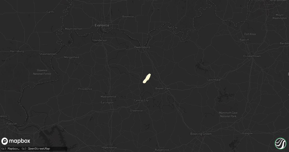 Hail map in Livermore, KY on September 14, 2025