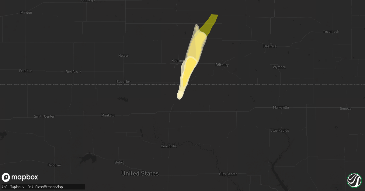 Hail map in Munden, KS on September 14, 2025