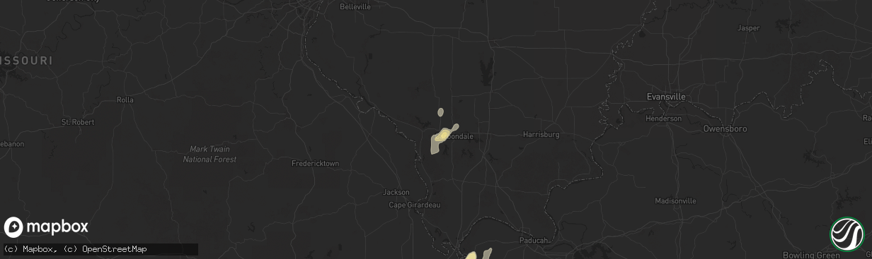 Hail map in Murphysboro, IL on September 14, 2025