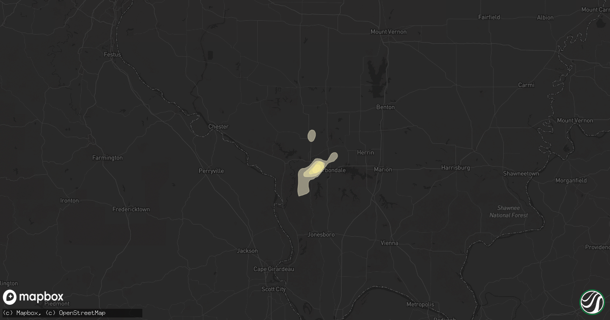 Hail map in Murphysboro, IL on September 14, 2025