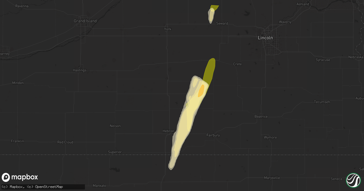 Hail map in Ohiowa, NE on September 14, 2025