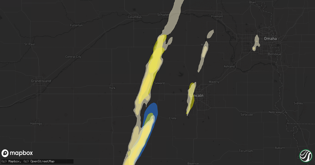 Hail map in Seward, NE on September 14, 2025