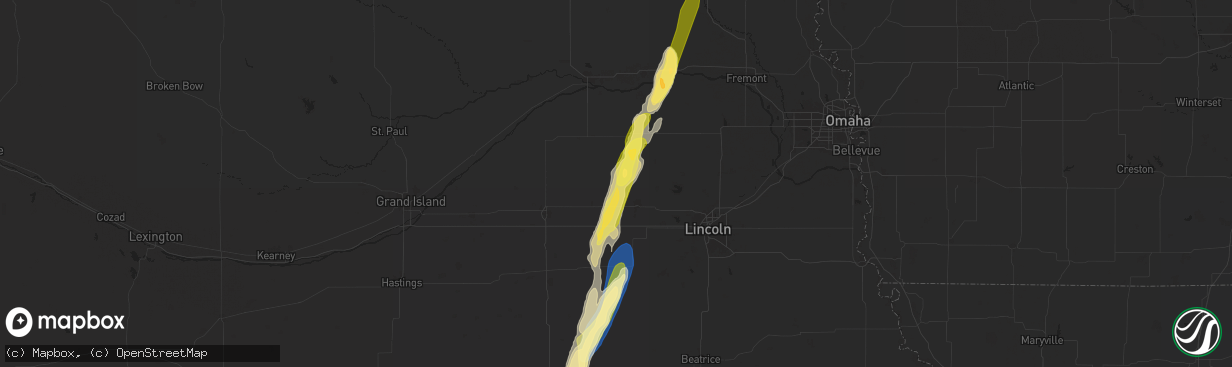 Hail map in Staplehurst, NE on September 14, 2025