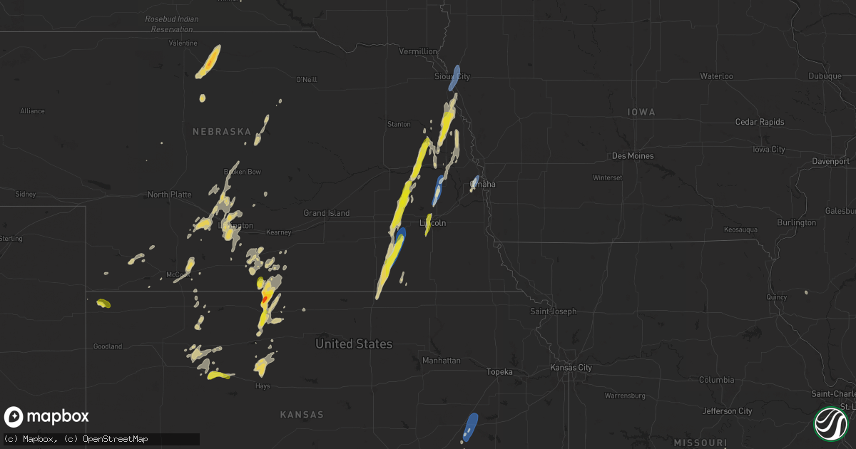 Hail map on September 14, 2025