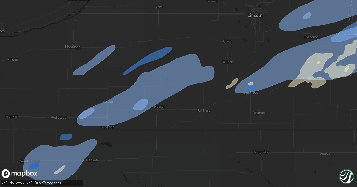 Hail map in Alexandria, NE on September 14, 2026
