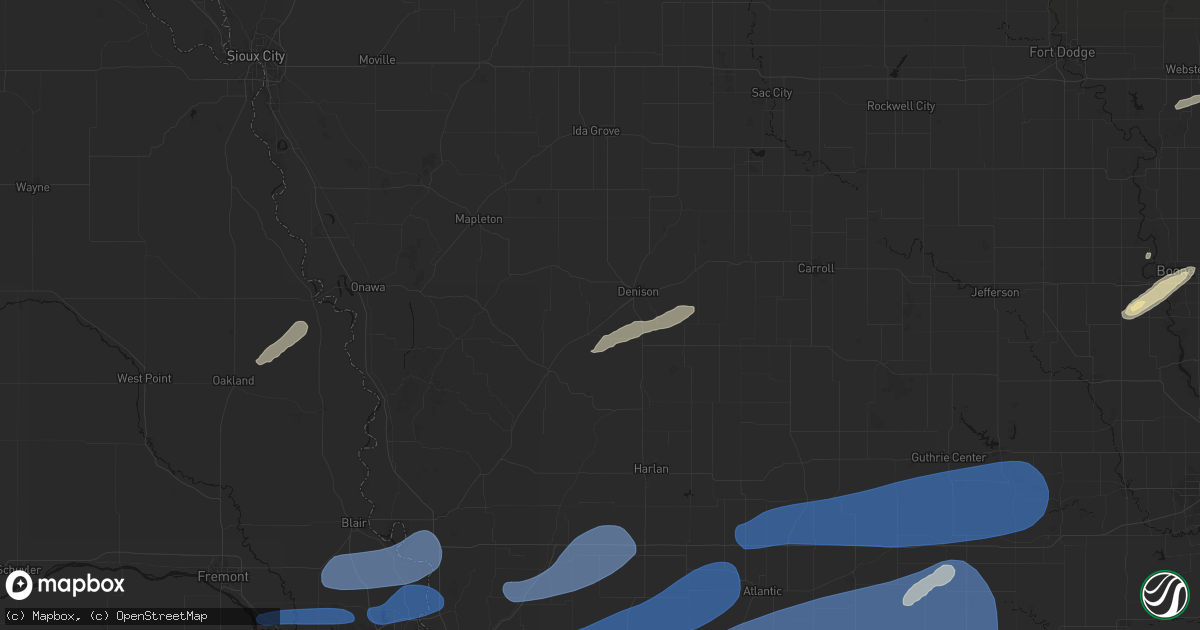 Hail map in Arion, IA on September 14, 2026