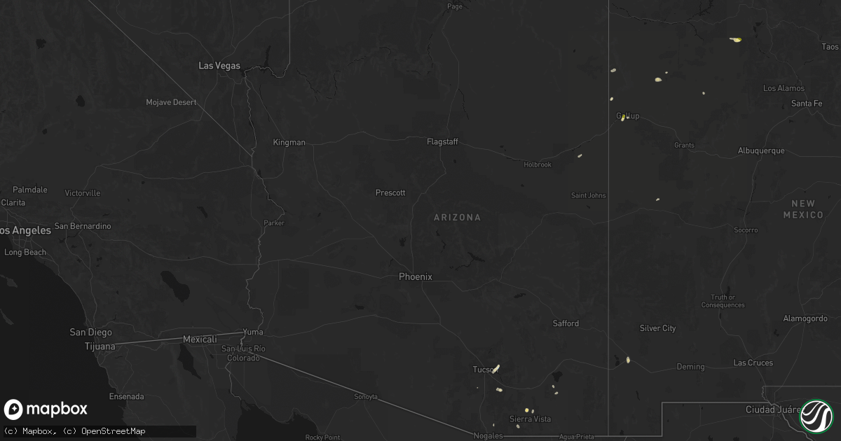 Hail map in Arizona on September 14, 2026
