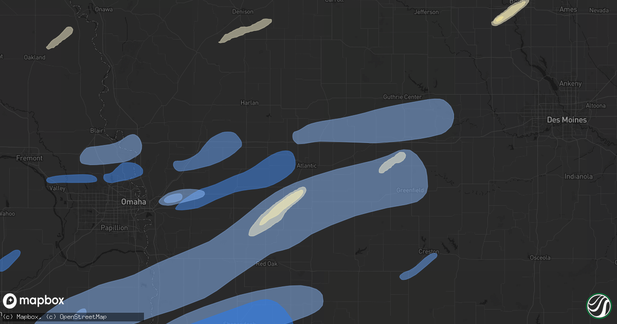 Hail map in Atlantic, IA on September 14, 2026