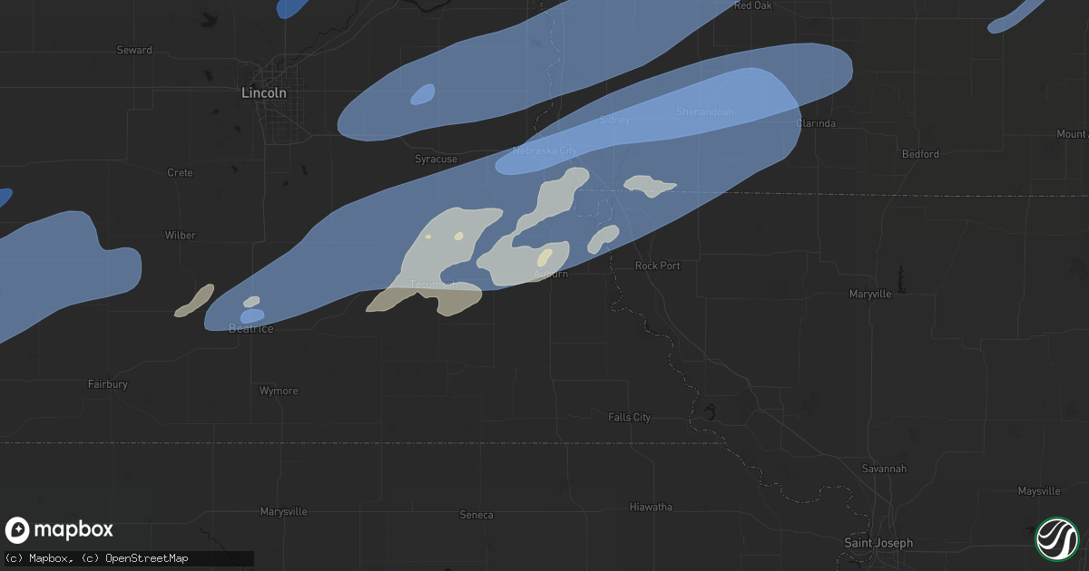 Hail map in Auburn, NE on September 14, 2026