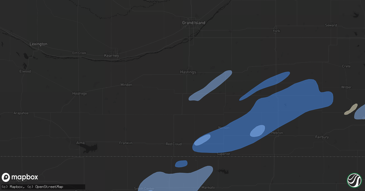 Hail map in Ayr, NE on September 14, 2026