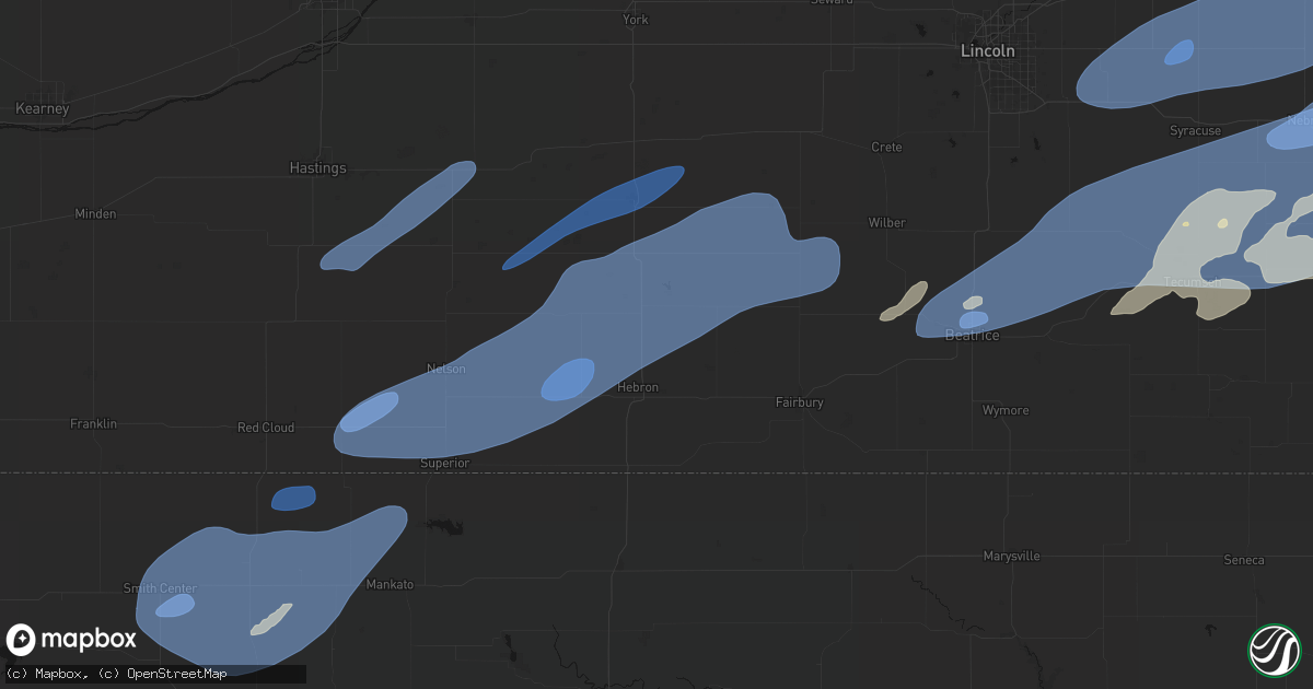 Hail map in Belvidere, NE on September 14, 2026