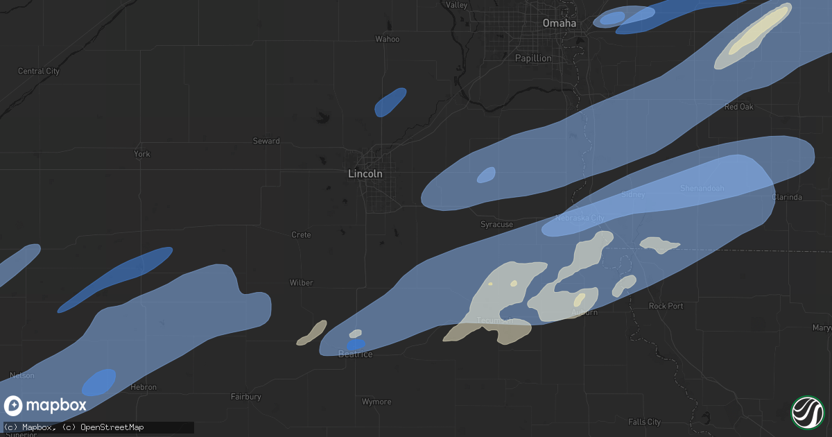 Hail map in Bennet, NE on September 14, 2026