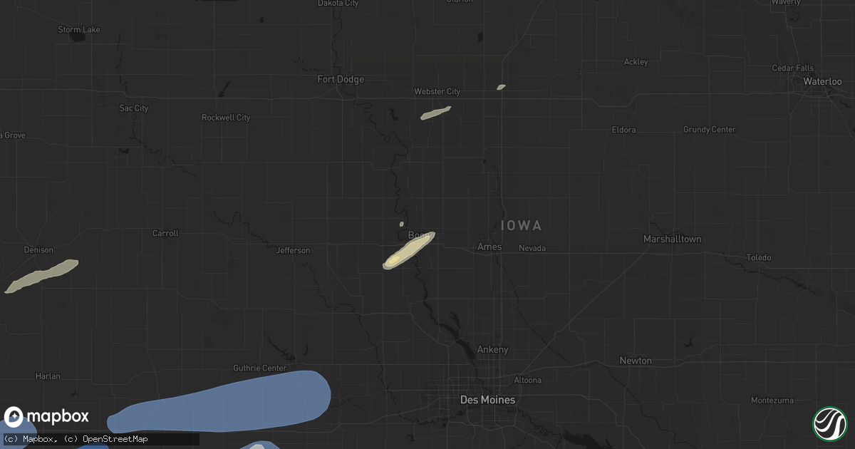 Hail map in Boone, IA on September 14, 2026