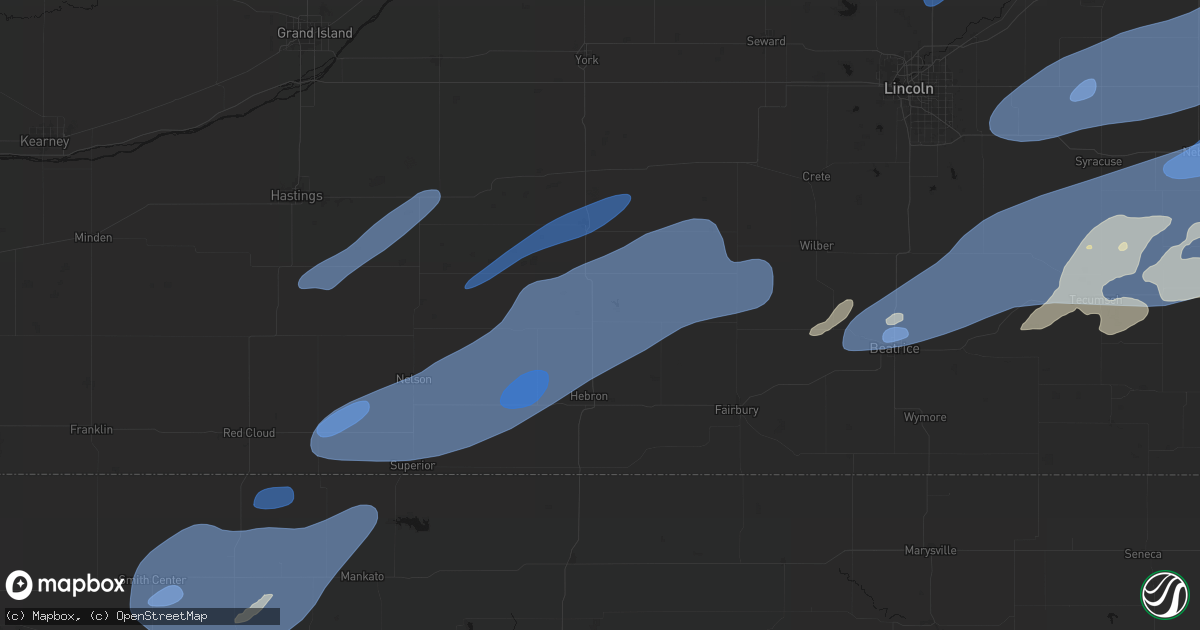 Hail map in Bruning, NE on September 14, 2026