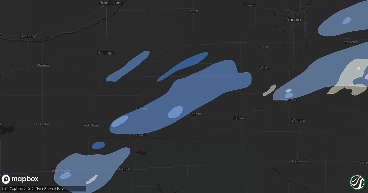Hail map in Carleton, NE on September 14, 2026
