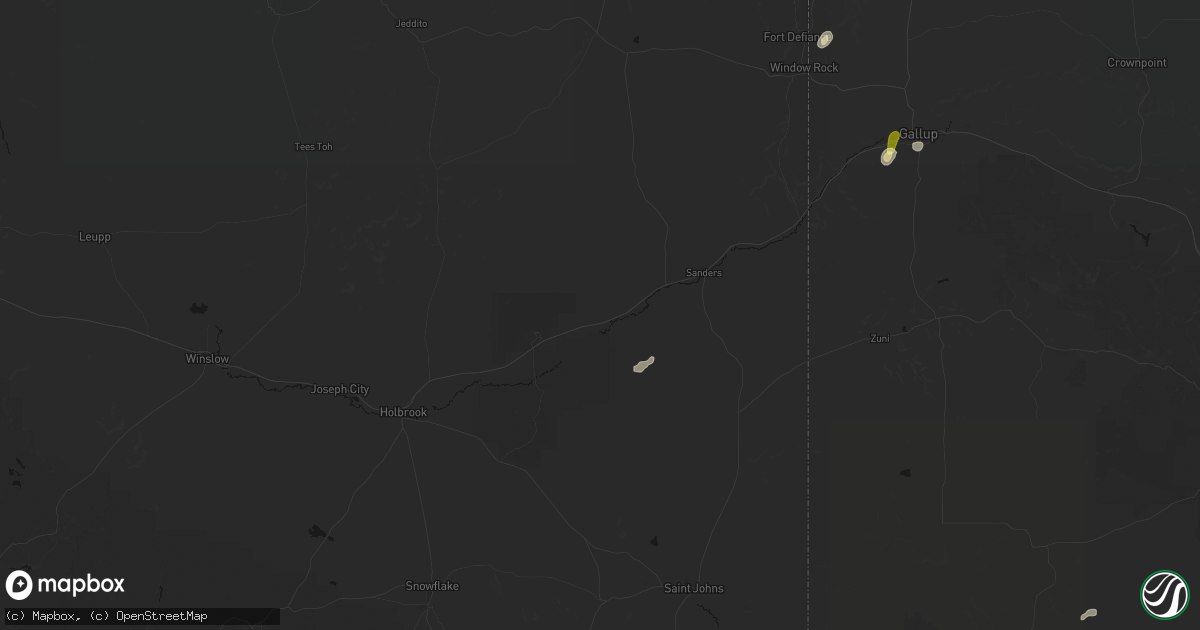 Hail map in Chambers, AZ on September 14, 2026