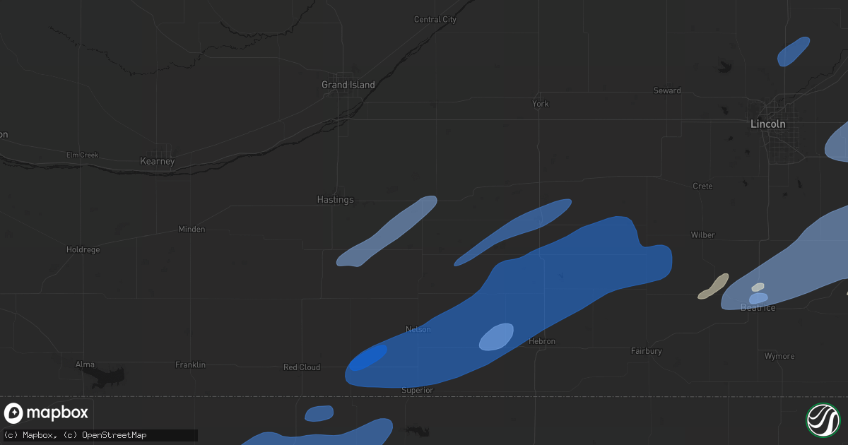 Hail map in Clay Center, NE on September 14, 2026