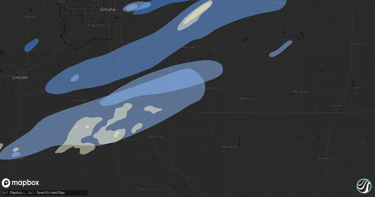 Hail map in Coin, IA on September 14, 2026