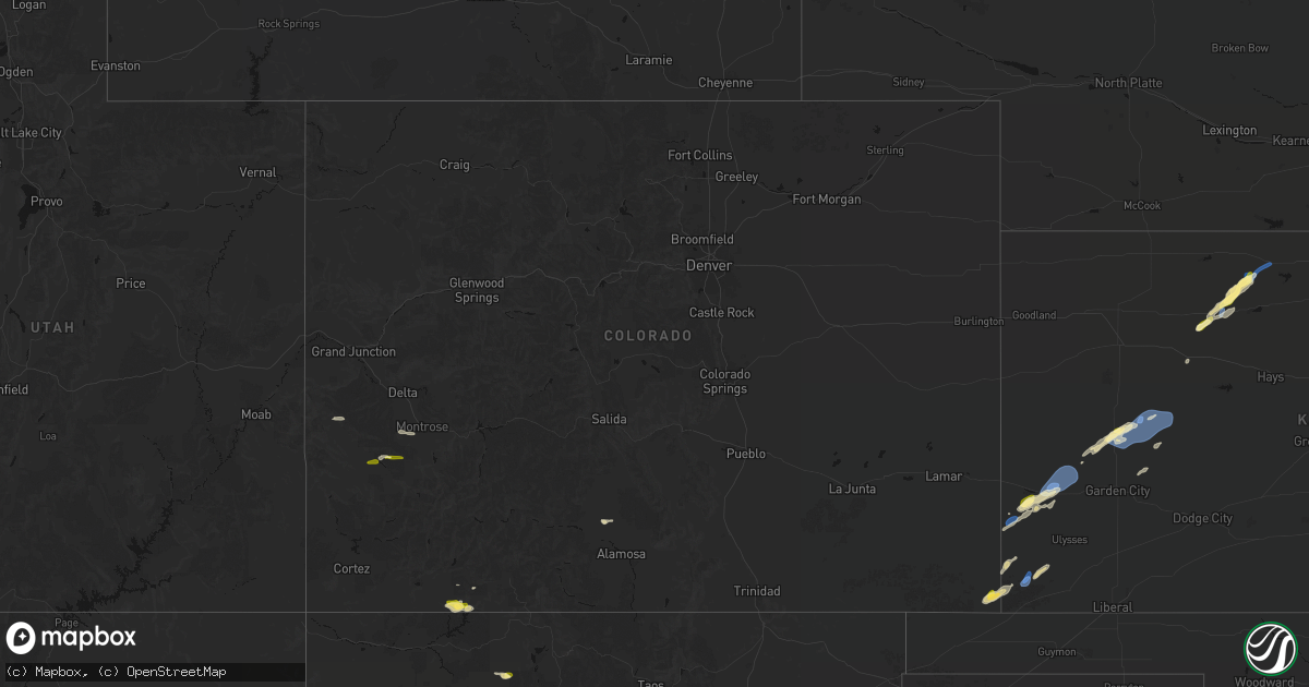 Hail map in Colorado on September 14, 2026
