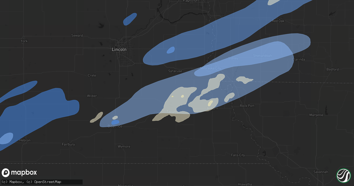 Hail map in Cook, NE on September 14, 2026