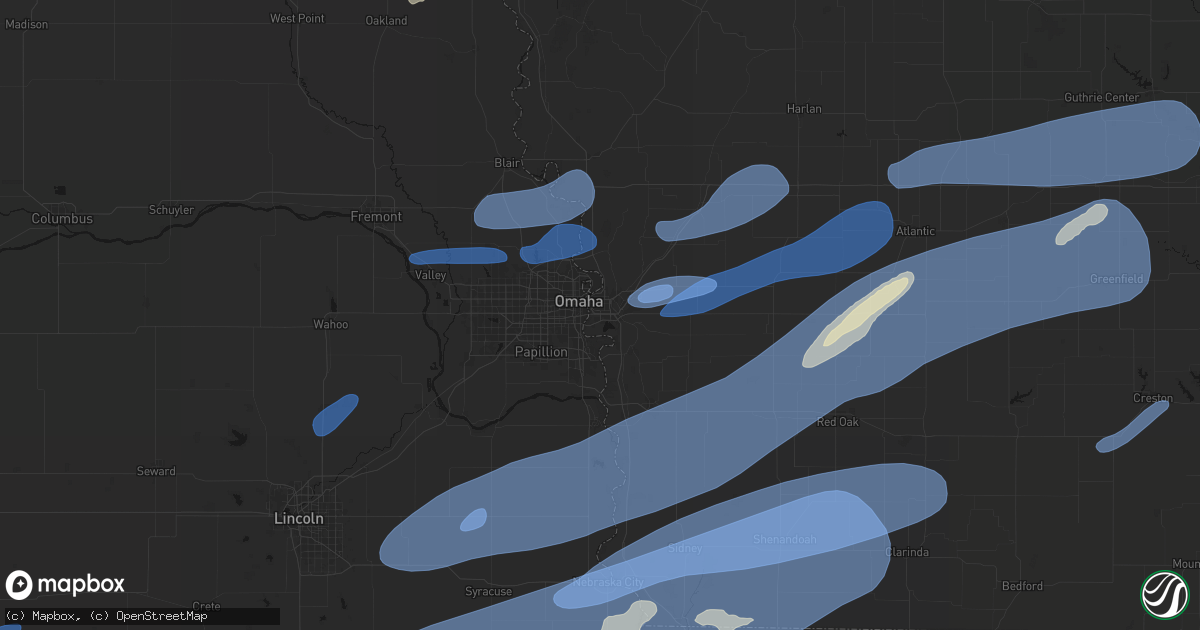 Hail map in Council Bluffs, IA on September 14, 2026