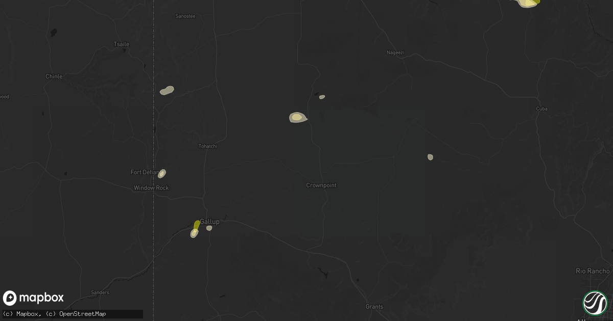 Hail map in Crownpoint, NM on September 14, 2026