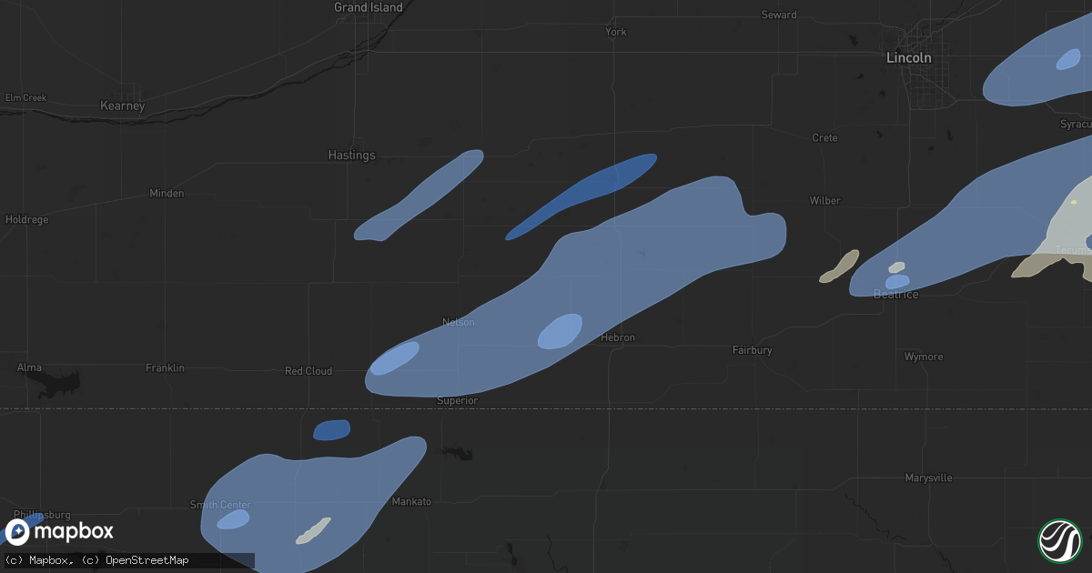 Hail map in Davenport, NE on September 14, 2026