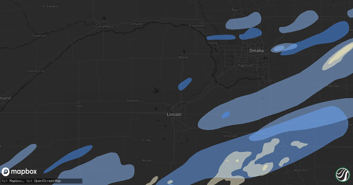 Hail map in Davey, NE on September 14, 2026