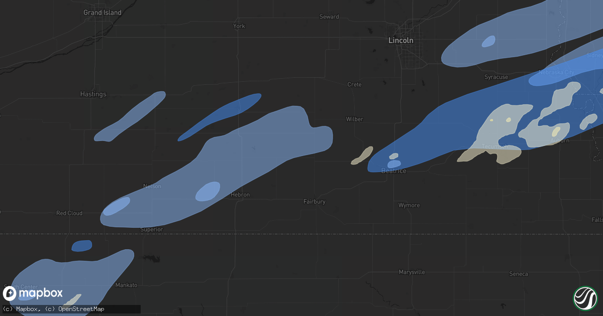 Hail map in Daykin, NE on September 14, 2026