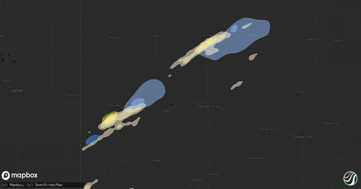 Hail map in Deerfield, KS on September 14, 2026