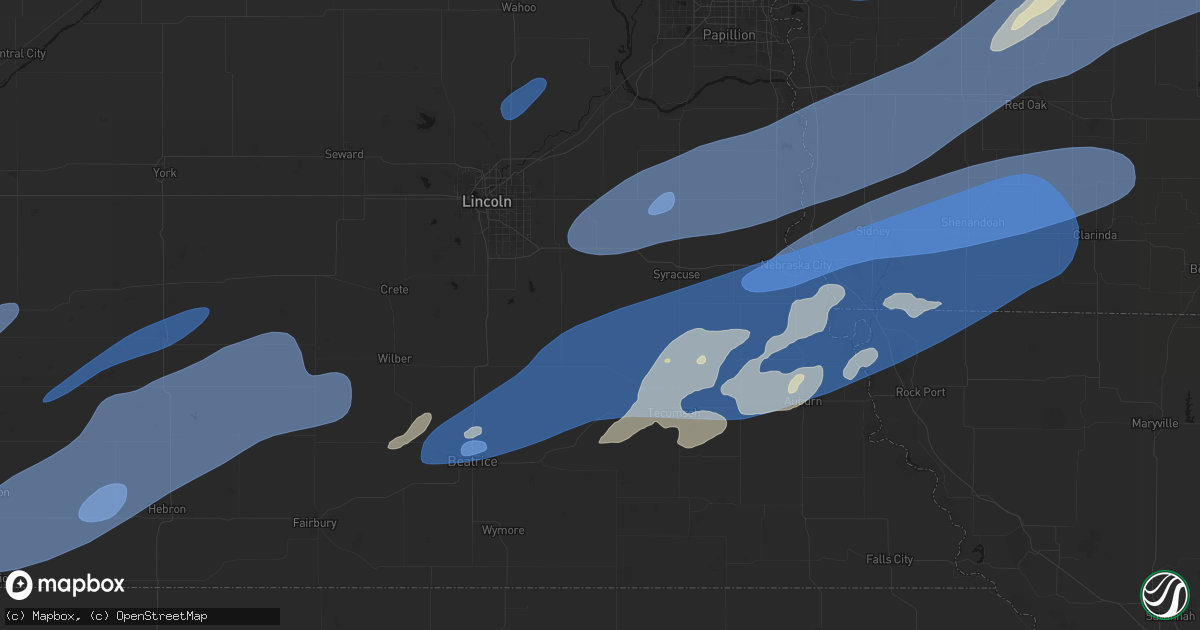Hail map in Douglas, NE on September 14, 2026