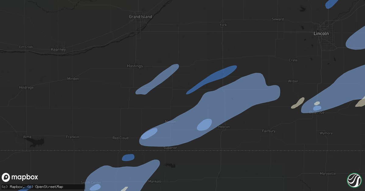 Hail map in Edgar, NE on September 14, 2026